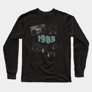 1983 on retro music, grunge radio Long Sleeve T-Shirt